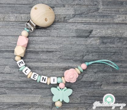 Personalisierte Schnullerkette mit Namen / Namenskette Baby